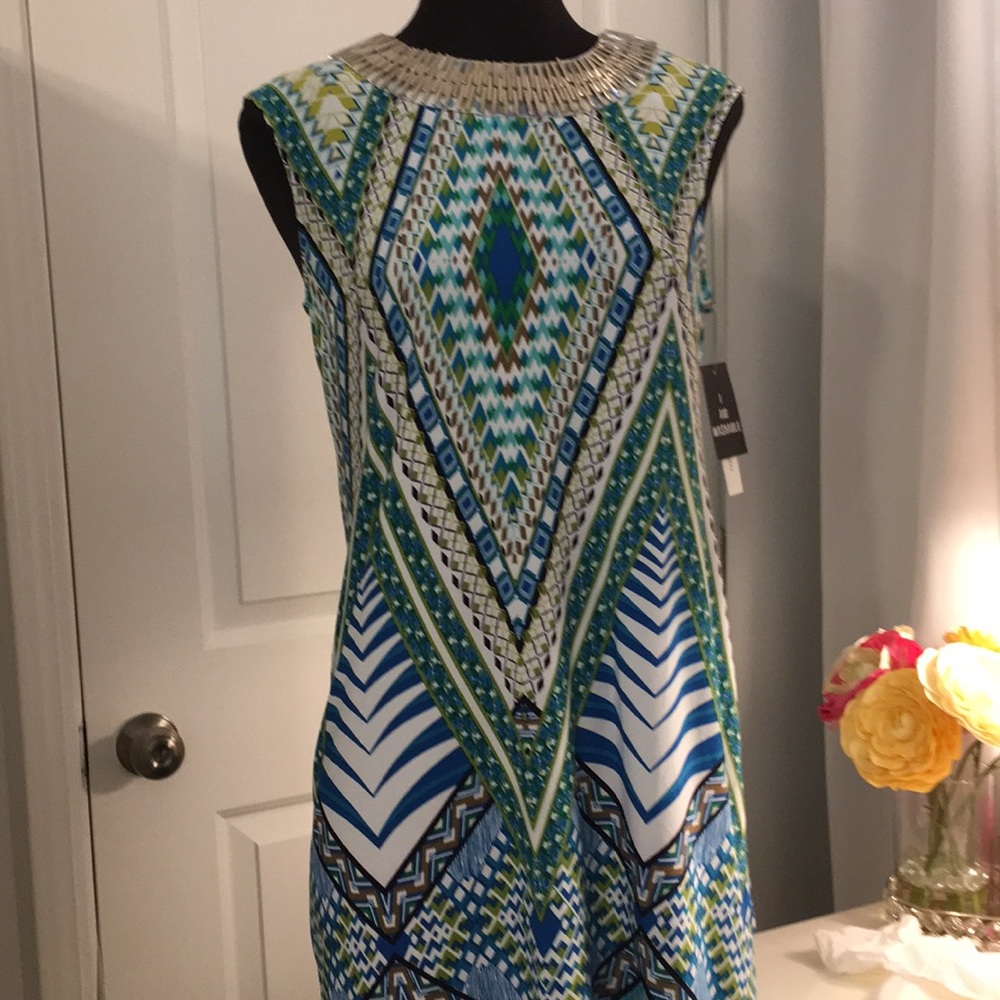 New Silver Collar Sheath Dress